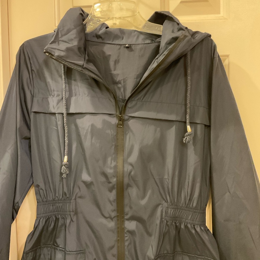 LOMON Womens Lightweight Waterproof Rain Jacket Outdoor Hooded Raincoat Sz Small - Picture 2 of 11
